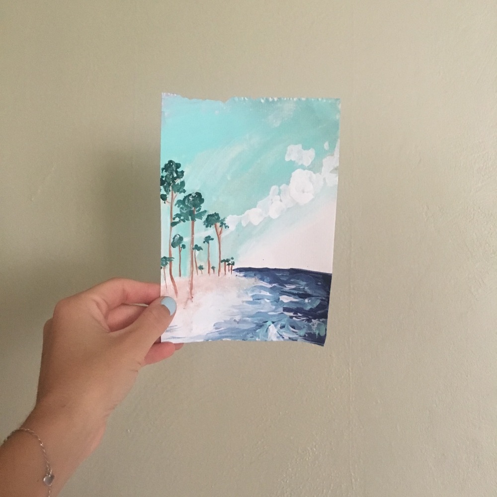 5x7 handmade painting—comes with black frame